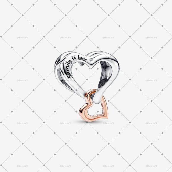 Pandora Two-tone Openwork Infinity Heart Charm - Picture 1 of 4